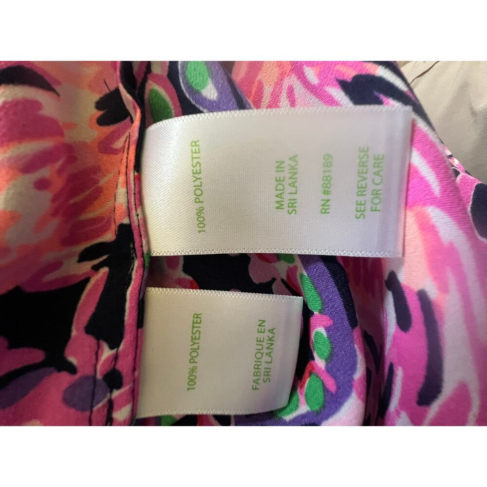 Lilly Pulitzer top, long sleeve, Flock to the top, flamingo paisley, buttons, SM - Picture 4 of 5